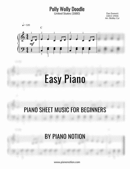 Polly Wolly Doodle Easy Piano Solo Sheet Music