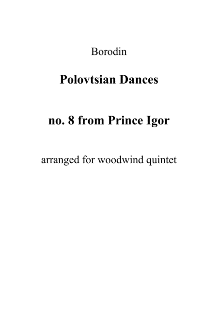 Free Sheet Music Polovtsian Dances No 8 Full Score And Parts