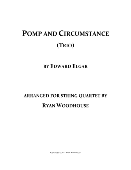 Pomp And Circumstance String Quartet Sheet Music