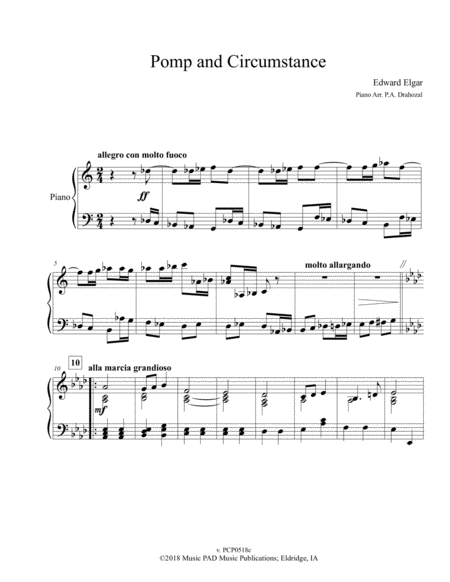 Free Sheet Music Pomp And Circumstance