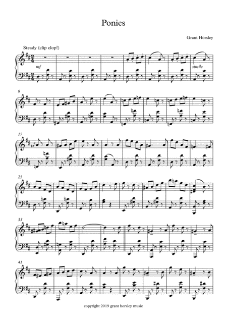 Ponies Piano Music For Characters And Animals Sheet Music