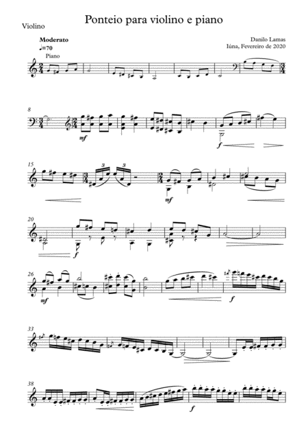 Free Sheet Music Ponteio Violin And Piano