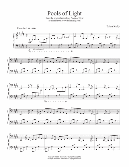 Free Sheet Music Pools Of Light