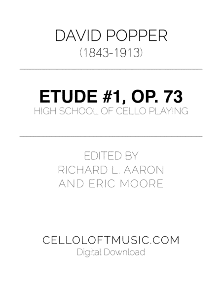 Popper Arr Richard Aaron Op 73 Etude 1 Sheet Music