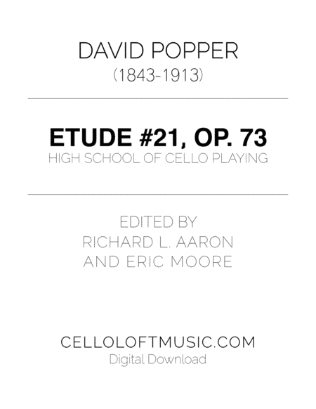 Popper Arr Richard Aaron Op 73 Etude 21 Sheet Music