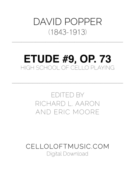 Popper Arr Richard Aaron Op 73 Etude 9 Sheet Music