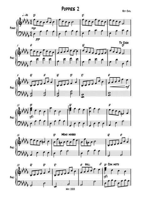 Free Sheet Music Poppies 2