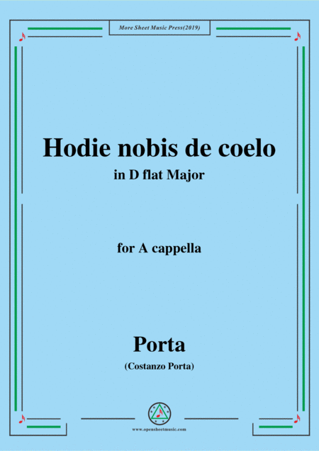 Porta Hodie Nobis De Coelo In D Flat Major For A Cappella Sheet Music