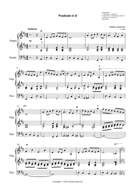 Postlude In D Sheet Music