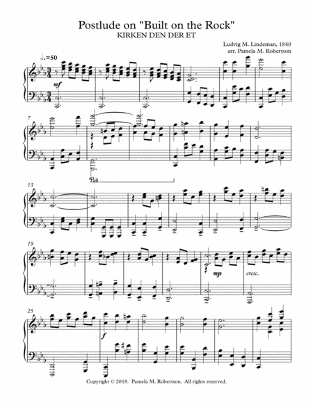 Postlude On Built On A Rock Piano Solo Sheet Music