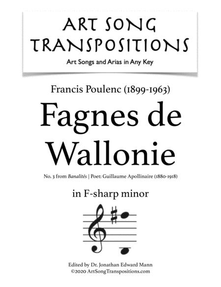 Poulenc Fagnes De Wallonie Transposed To F Sharp Minor Sheet Music