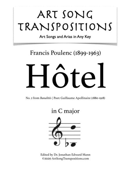 Free Sheet Music Poulenc Htel Transposed To C Major