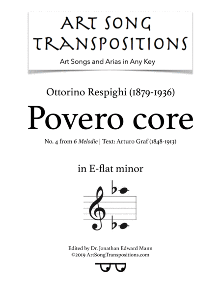 Free Sheet Music Povero Core E Flat Minor