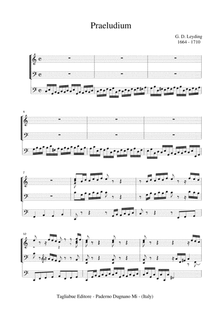 Praeludium En C For Organ Sheet Music