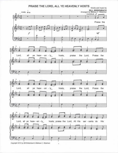 Free Sheet Music Praise The Lord All Ye Heavenly Hosts