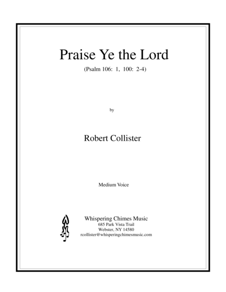 Free Sheet Music Praise Ye The Lord Medium Voice