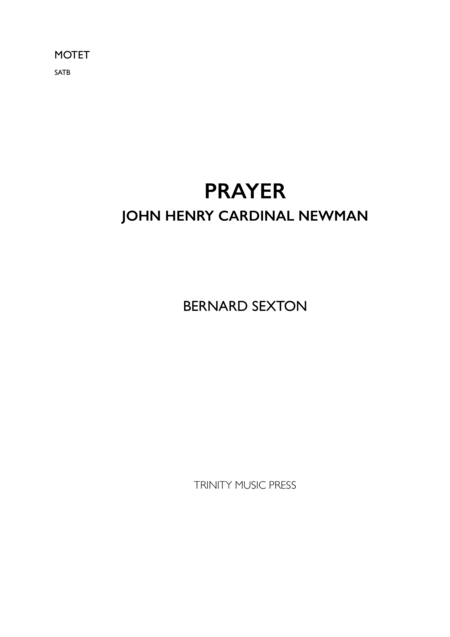 Free Sheet Music Prayer John Henry Cardinal Newman