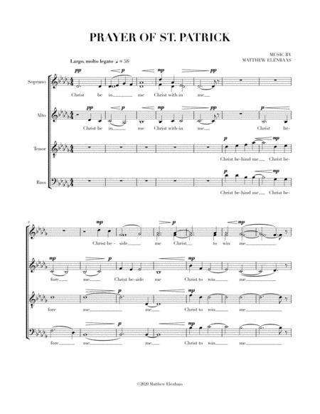 Free Sheet Music Prayer Of St Patrick