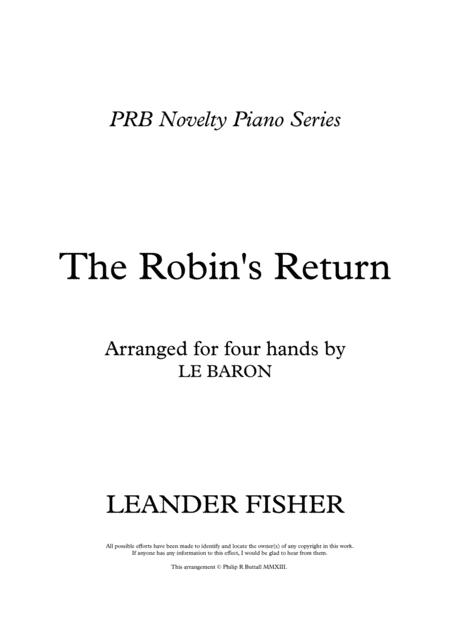 Prb Novelty Piano Series The Robin Return Fisher Piano Duet Four Hands Sheet Music