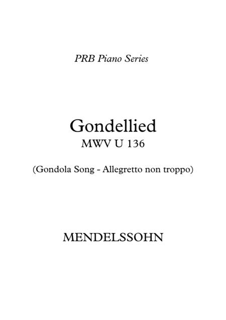 Free Sheet Music Prb Piano Series Gondola Song Mendelssohn