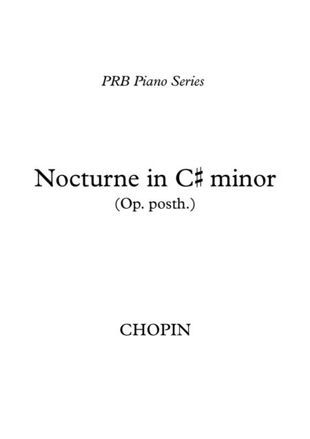 Prb Piano Series Nocturne In C Minor Chopin Sheet Music