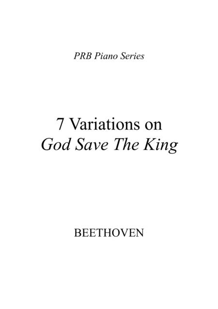 Prb Piano Series Seven Variations On God Save The King Beethoven Sheet Music