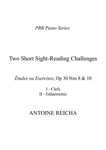 Prb Piano Series Two Short Sight Reading Challenges Clefs Enharmonic Reicha Sheet Music