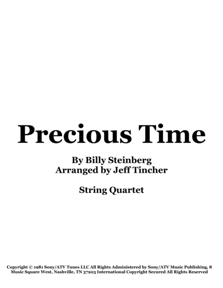 Precious Time Sheet Music