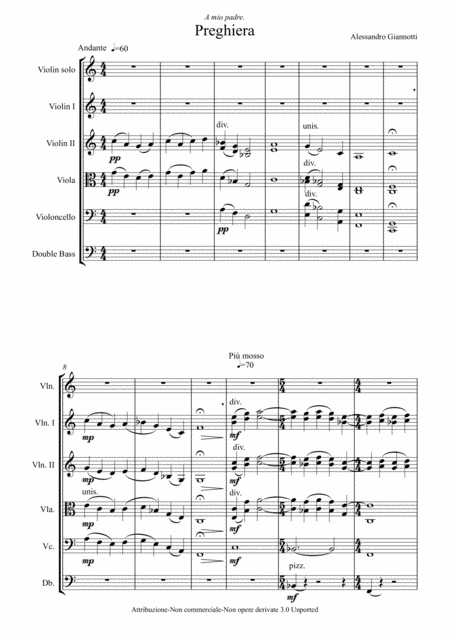 Free Sheet Music Preghiera