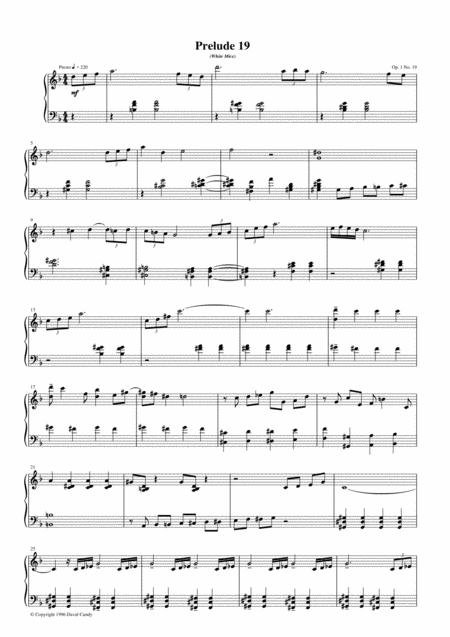 Prelude 19 Op 1 No 19 Sheet Music