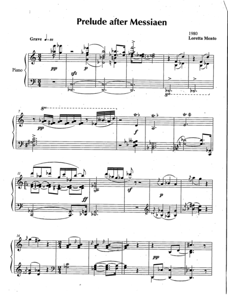 Prelude After Messiaen Sheet Music