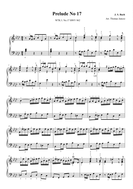 Free Sheet Music Prelude And Fugue In Ab Major Bwv 862