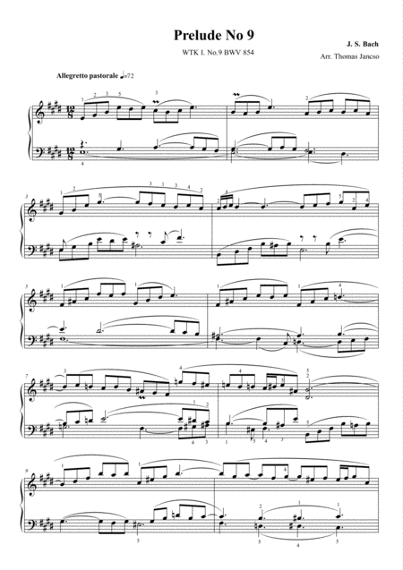 Free Sheet Music Prelude And Fugue In E Major