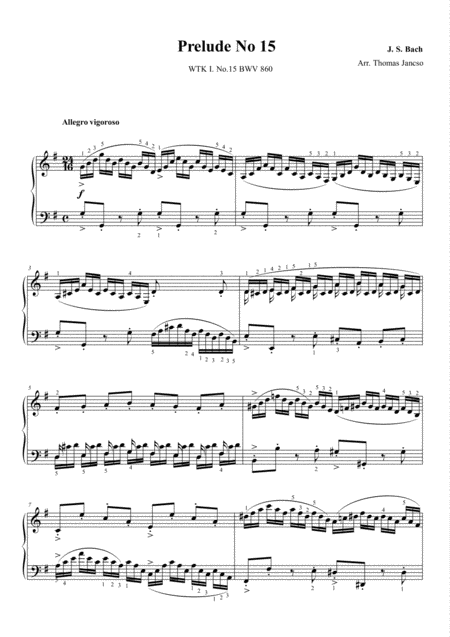 Prelude And Fugue In G Major Bwv 860 Sheet Music