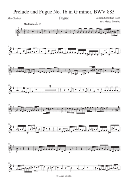 Free Sheet Music Prelude And Fugue Op 16 In G Minor Bwv 885