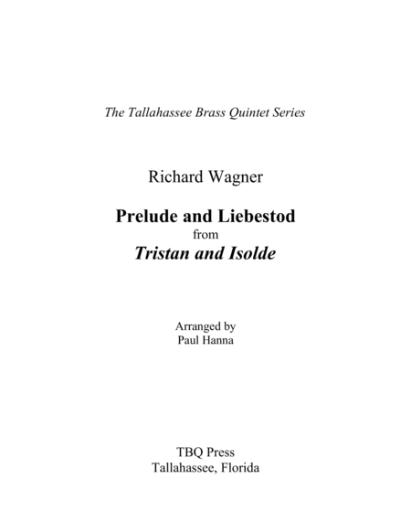 Prelude And Liebestod From Tristan And Isolde Sheet Music