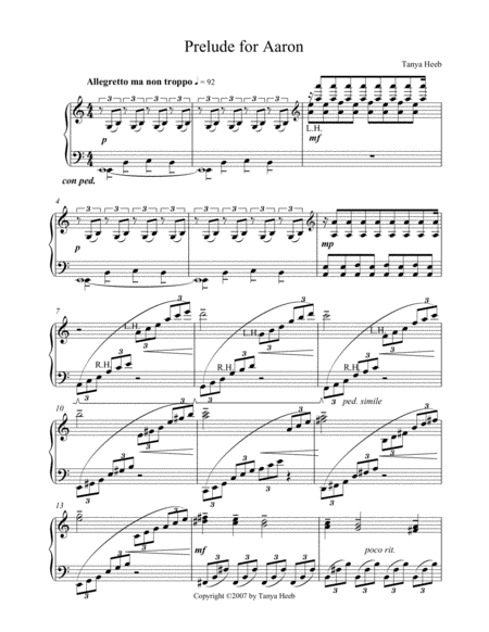 Prelude For Aaron Sheet Music