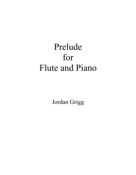 Free Sheet Music Prelude For Flute And Piano