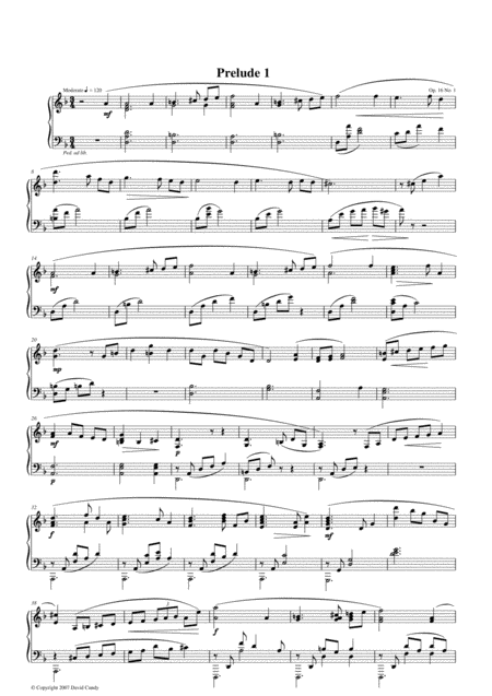 Prelude For Solo Piano Op 16 No 1 Sheet Music