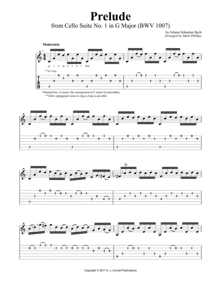 Prelude From Cello Suite No 1 Bwv 1007 Sheet Music