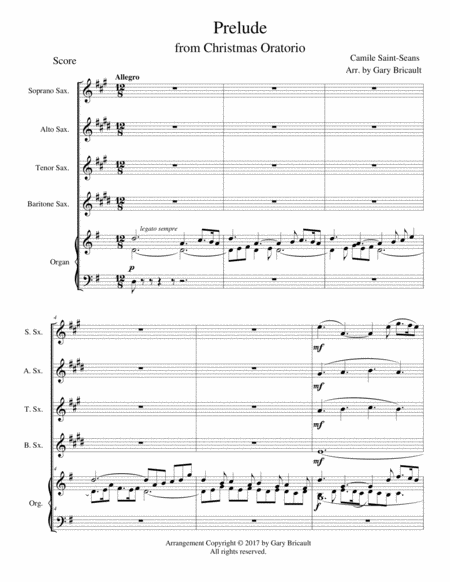 Prelude From Christmas Oratorio Sheet Music