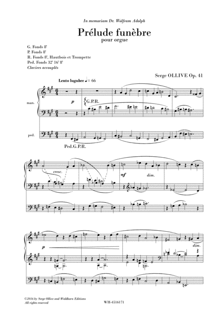 Prelude Funebre Op 41 Sheet Music