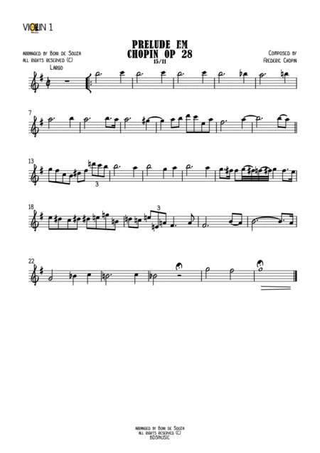 Prelude In Em Opus 28 Chopin Sheet Music