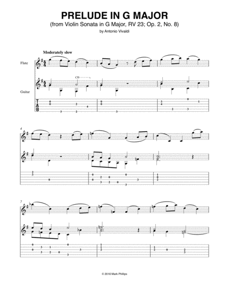 Free Sheet Music Prelude In G Major From Violin Sonata In G Major Rv 23 Op 2 No 8