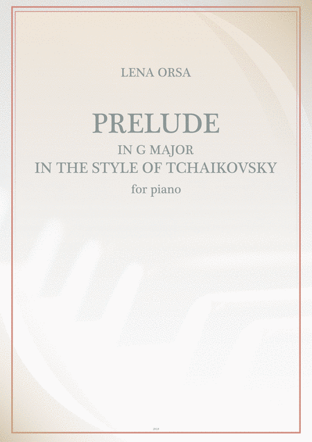 Prelude In G Major In The Style Of Tchaikovsky Sheet Music