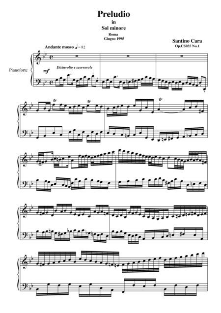 Prelude In G Minor For Piano Sheet Music