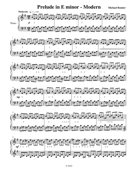 Free Sheet Music Prelude No 10 In E Minor From 24 Preludes