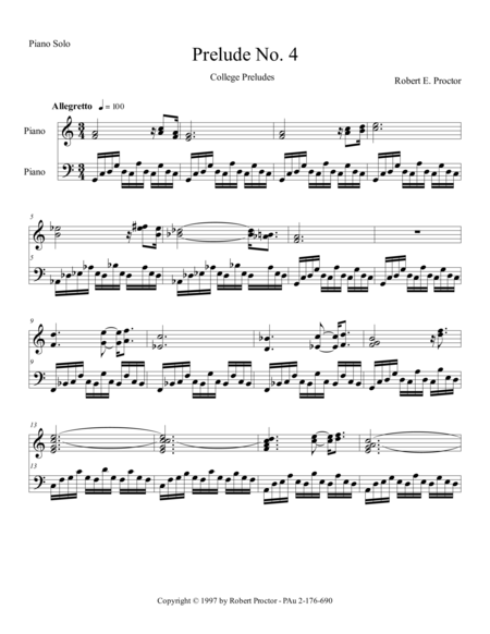 Free Sheet Music Prelude No 4 For Piano