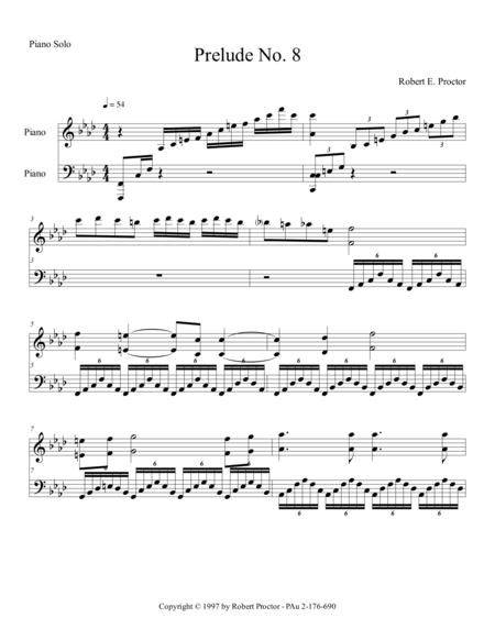 Prelude No 8 For Piano Sheet Music