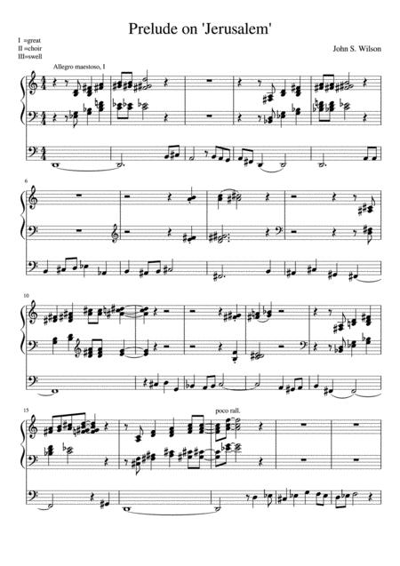 Prelude On Jerusalem Sheet Music